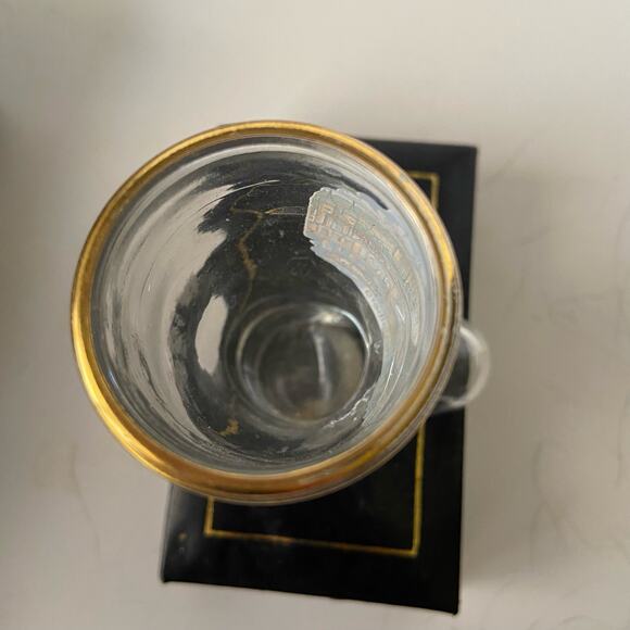 Heidelberg Boot Shot Glass Clear Gold Trim Germany Vintage 3" - Picture 3 of 6